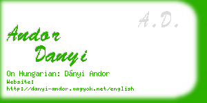 andor danyi business card